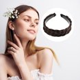 thumbnail image 5 of Unique Bargains 1 Pcs 1.61 Inch Wide Synthetic Hair Braided Headband Hair Hoop for Women and Girl Light Brown, 5 of 7