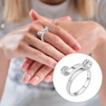 thumbnail image 3 of CILENON Knitting Crochet Ring Metal Open Yarn Finger Holder Adjustable Ring Yarn Tension Ring for Crochet Finger Release Knitting Craft Accessories Tools for Mother Grandma (Silver2,One Size), 3 of 6