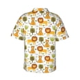 thumbnail image 3 of Uemuo Tiger Lion Printed Regular Fit Short Sleeve Casual Hawaiian Shirt for Men,Aloha shirt,Tropical shirt,Floral print shirt,Vacation Beach shirt-, 3 of 9