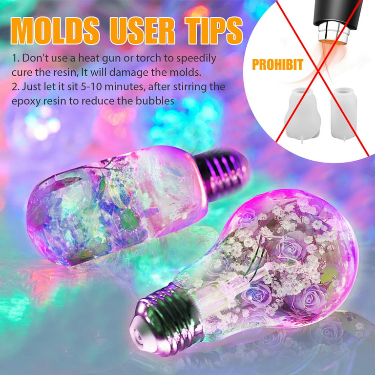 Kyoffiie DIY LED Light Bulb Bottle Resin Casting Epoxy Mold Silicone  Jewelry Making Mould Craft Reusable 