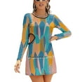 thumbnail image 1 of Planches de Surf Colorées-Robe Carrée Pastel Robe d'Été Douce Femmes Élégante Robe à Imprimé Licou Sport Mer Australie Tropicale, 1 of 5