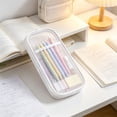thumbnail image 7 of Double Layer Mesh Pencil Case Large Capacity Nylon Pen Bag Clear Stationery Storage Pouch For schooll Desk, 7 of 7