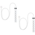 thumbnail image 1 of Protector contra sobretensiones Power Strip GE de 6 salidas, paquete de 2, cable de 60 cm, 1 of 7