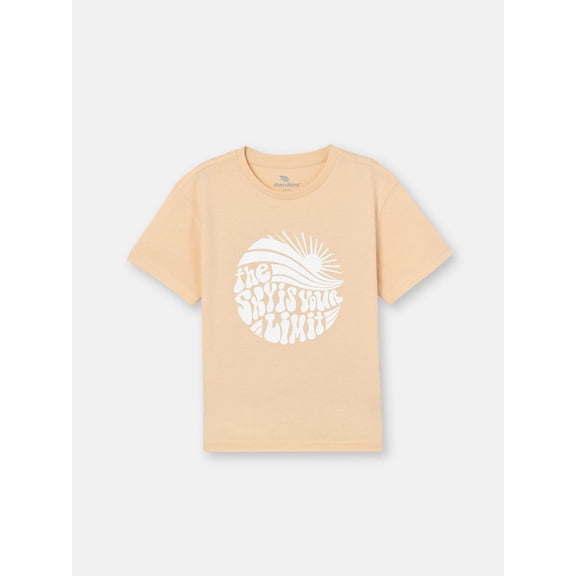 Short Sleeve T-Shirt with (Sky) Phrase - Brown