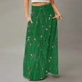 thumbnail image 2 of WULMLEO Long Skirts for Women Casual High Waist Maxi Skirt Flowy Aline Boho Beach Vacation Skirts with Pockets Green L, 2 of 5