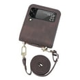 thumbnail image 6 of Allytech Galaxy Z Flip 3 Wallet Case, Z Flip 3 5G Case, Premium PU Leather Cards Holder Crossbody Shoulder Strap Anti-scratch Shockproof Drop Protection Case Cover for Samsung Galaxy Z Flip 3 - Brown, 6 of 6