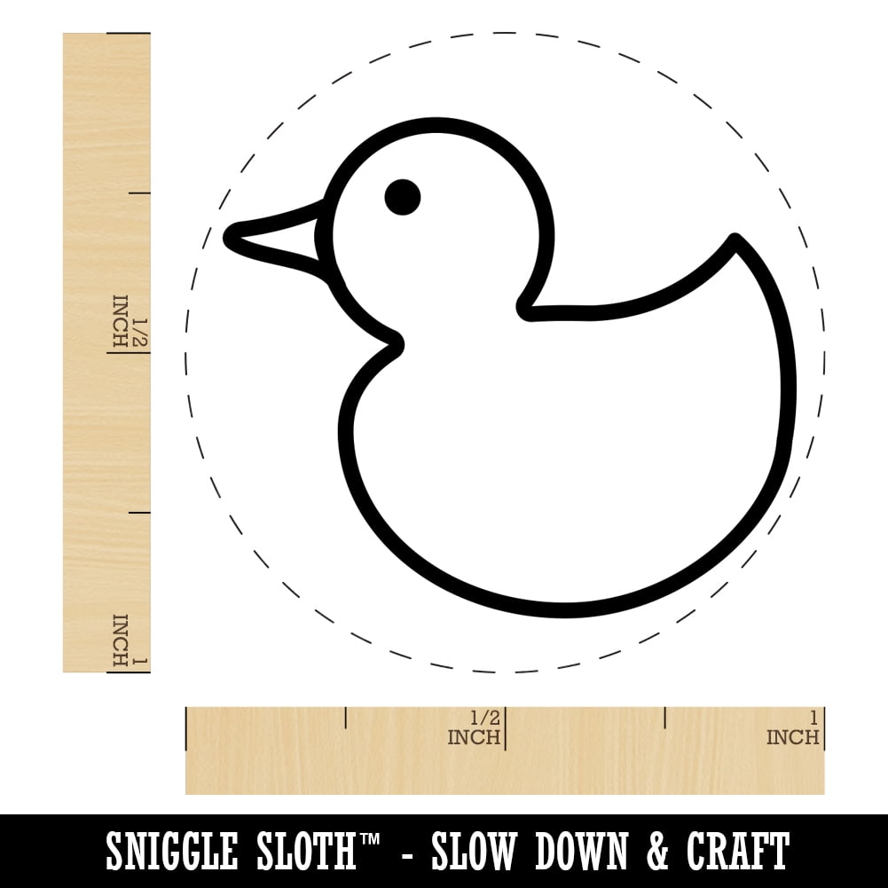 Rubber Ducky Self-Inking Rubber Stamp Ink Stamper - Brown Ink - Medium 1 Inch