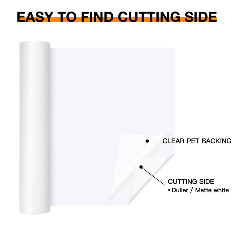 HTVRONT White Permanent Vinyl White Vinyl for Cricut - 12 x 14 FT White  Adhesive Vinyl Roll for Cricut Silhouette Cameo Cutters Signs Scrapbooking  Craft Die Cutters (Glossy White)