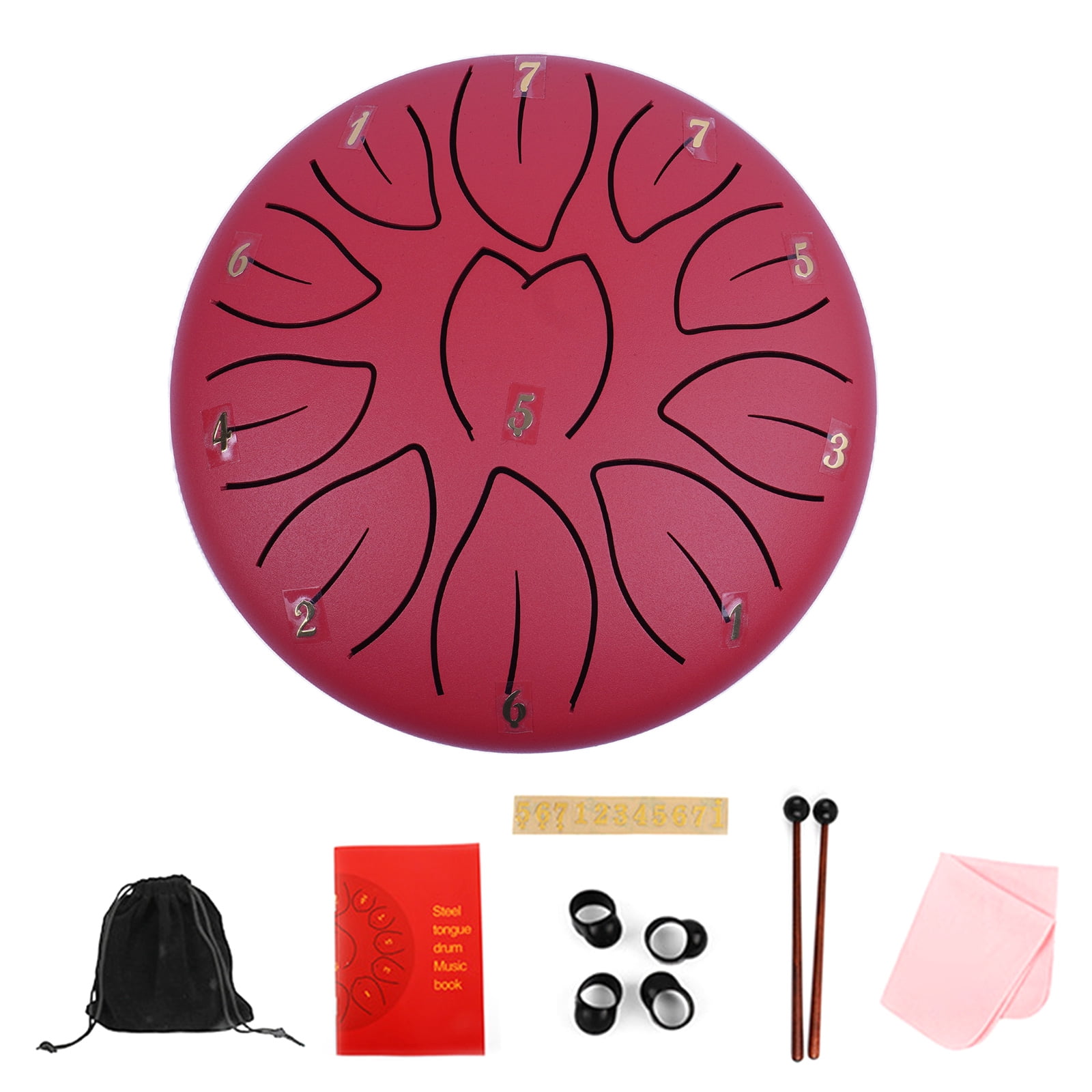 11 Tone Small Steel Tongue Drum Percussions Instrument Handpans Drum Ethereal Drum for Meditations Healing Concert Yoga