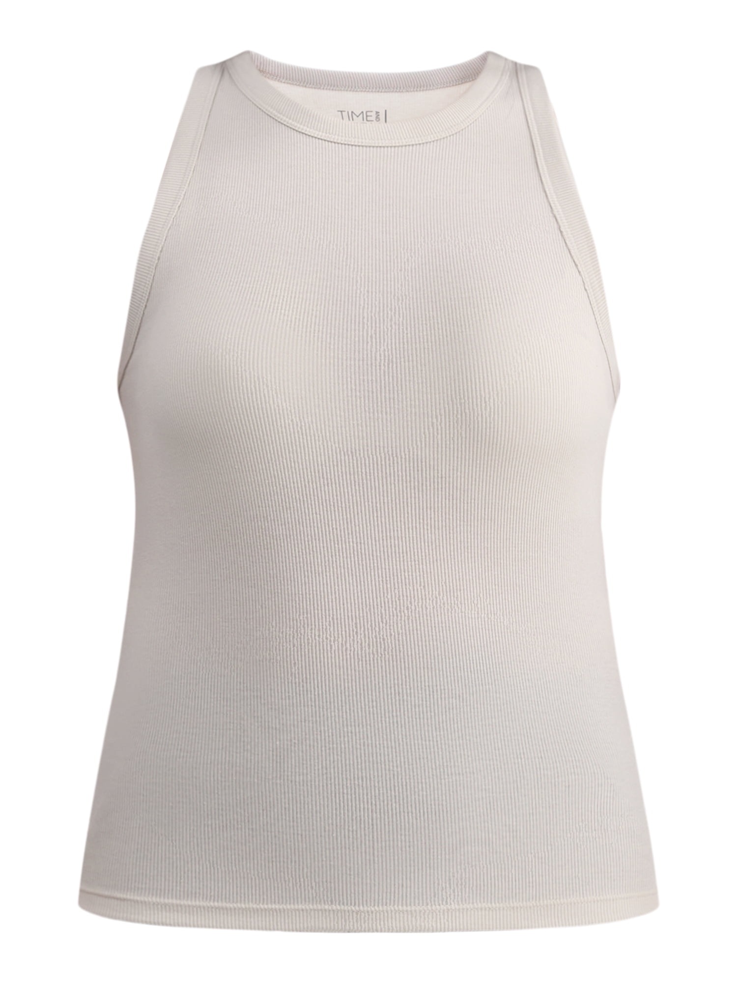 Time and Tru Women's High Neck Ribbed Tank Top, Sizes XS-XXXL