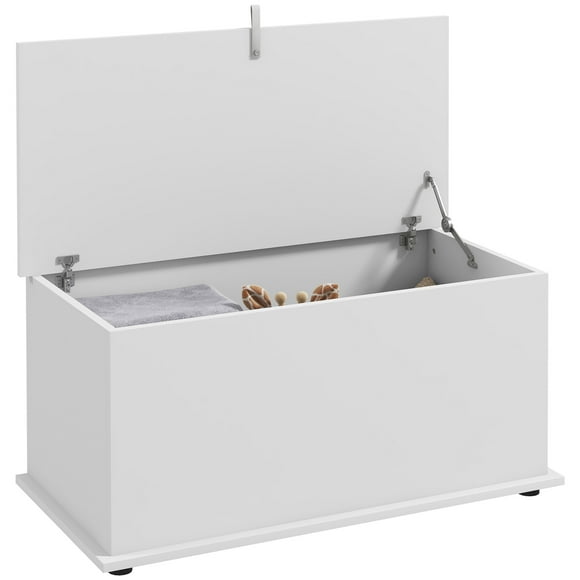 HOMCOM Lift Top Storage Chest with 2 Safety Hinges, Flip-Top Lid