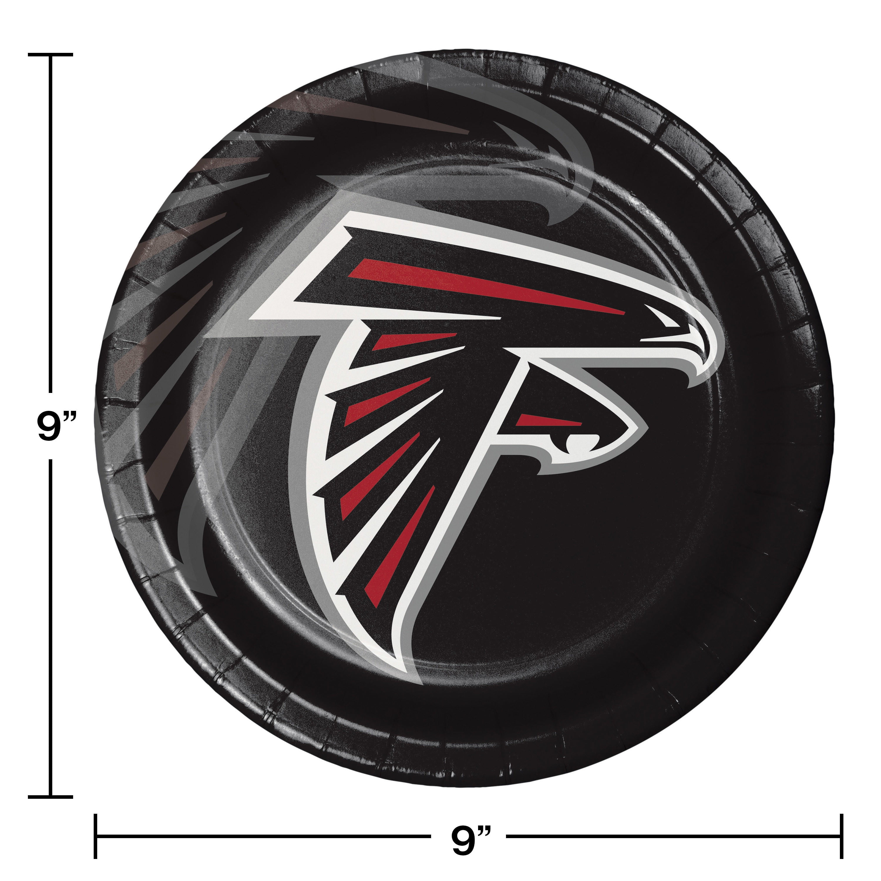 Atlanta Falcons Round Paper Plates 24 Count for 24 Guests
