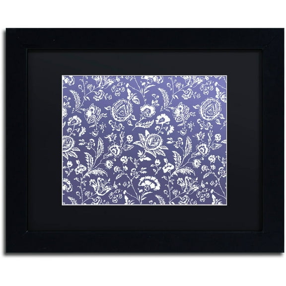 Trademark Fine Art "Toile Fabrics X" Canvas Art by Color Bakery Black Matte, Black Frame