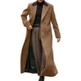 thumbnail image 5 of Trench Coat Men Long Length Plus Size Button Business Overcoat Winter Warm Loose Fit Windbreak Outerwear Jackets, 5 of 5