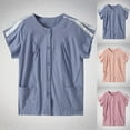 thumbnail image 2 of Fanxing Post Shoulder Surgery Shirts for Women Full Tear Away Clothing Recovery Short Sleeve Cotton Summer Tops Blue,XXL, 2 of 8