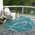 thumbnail image 6 of Addison Rugs Chantille Indoor/Outdoor Transitional Geometric, Abstract Teal Washable Round Rug, 8' x 8', 6 of 6