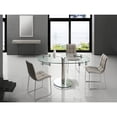 thumbnail image 3 of Casabianca Modern Thao Stainless Steel Extendable Dining Table in Clear, 3 of 6