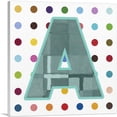 thumbnail image 1 of ARTCANVAS Fun Polka Dots Letter A Canvas Art Print - Size: 26" x 26" (0.75" Deep), 1 of 9