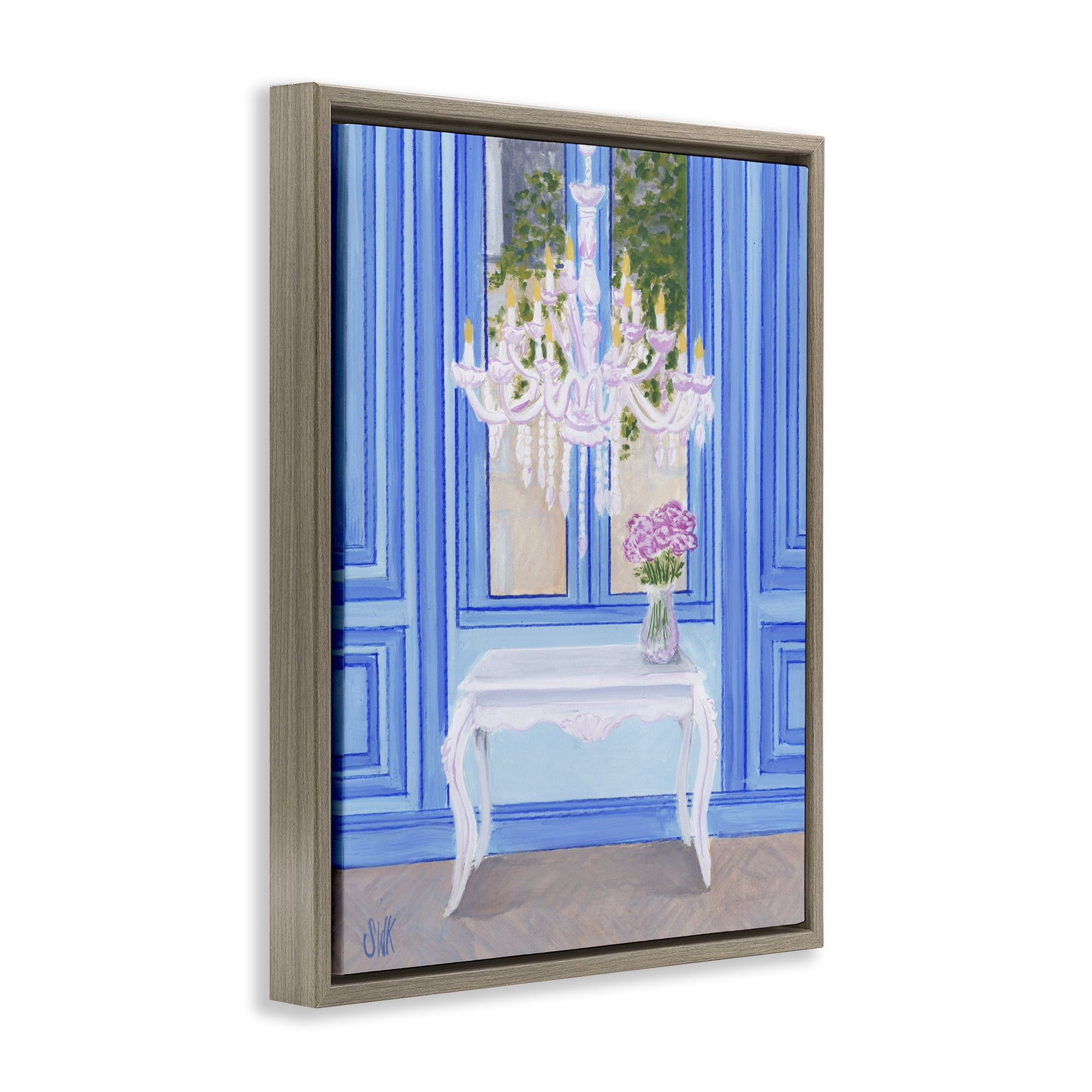 Stupell Industries French Window Architecture Brown Framed Floater Canvas Wall Art, design by Sarah Waldron Kimball