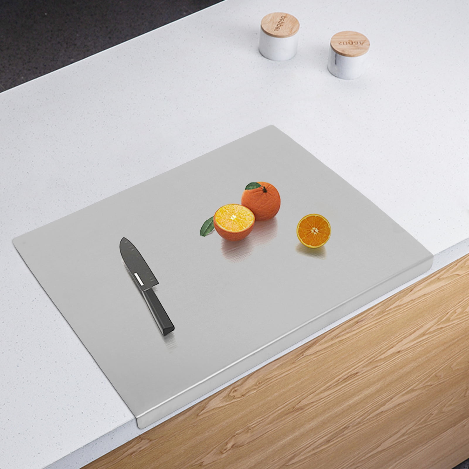 Stainless Steel Cutting Board with L-Shaped Edge, Easy to Clean and Mold-Resistant for Effortless Food Preparation