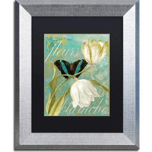 Trademark Fine Art "White Tulips" Canvas Art by Color Bakery, Black Matte, Silver Frame