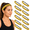 Gold, variant on 12 Pcs Glitter Headband Softball Adjustable Sparkly Sports Headbands for Softball, Soccer & Gymnastics Elastic Hair Accessories