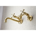 thumbnail image 3 of Kingston Brass KS215PB Adjustable Center Wall Mount Bathroom Faucet, Polished Brass, 3 of 5