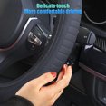 thumbnail image 4 of xpbceshi Daily deals Car Steering Wheel Cover Leather Stereo Embossed Comfortable Soft Interior Trim Without Inner Ring Handle Cover, 4 of 6