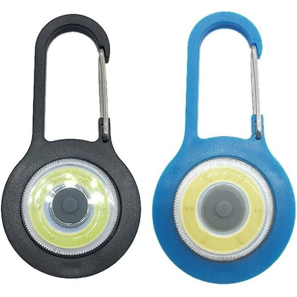 Magnetic Keychain Torch Safety Key Chain Light Small Mini Carabiner Led Flashlight Key Ring Light，Black+Blue
