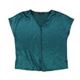 thumbnail image 1 of Alfani Womens Satin Pullover Blouse tealmotif M, 1 of 2