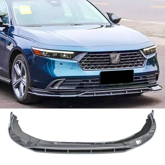 NINTE Front Bumper Lip for 2023-2024 Honda Accord Sedan Hybrid Sport Spoiler Splitter Carbon Fiber Look Style