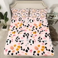 thumbnail image 2 of Castle Fairy Old Fashion Cheetah Print Full Size Sheets 4-Piece for Kids Teens Girls,Black Pink Leopard Print Breathable Bed Sheets,Dreamy Princess Lightweight Sheet Sets,Microfiber Bedroom Decor, 2 of 7
