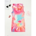 thumbnail image 5 of Mikrdoo Kid Girls Casual Dress Tie-dye Sleeveless Hooded Slim Dress One Piece Beach Sundress Sizes 7-14, 5 of 9