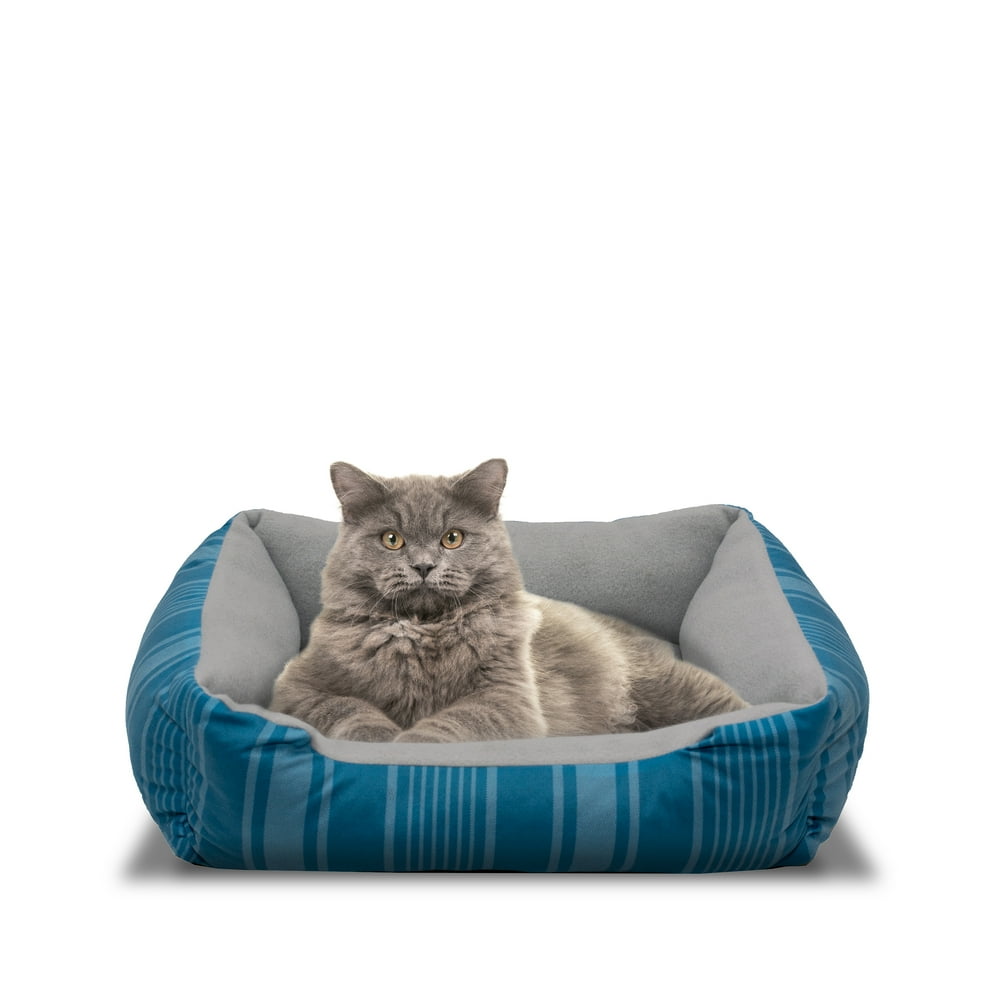 Vibrant Life Cuddler Style Pet Bed, Small, Blue Stripes