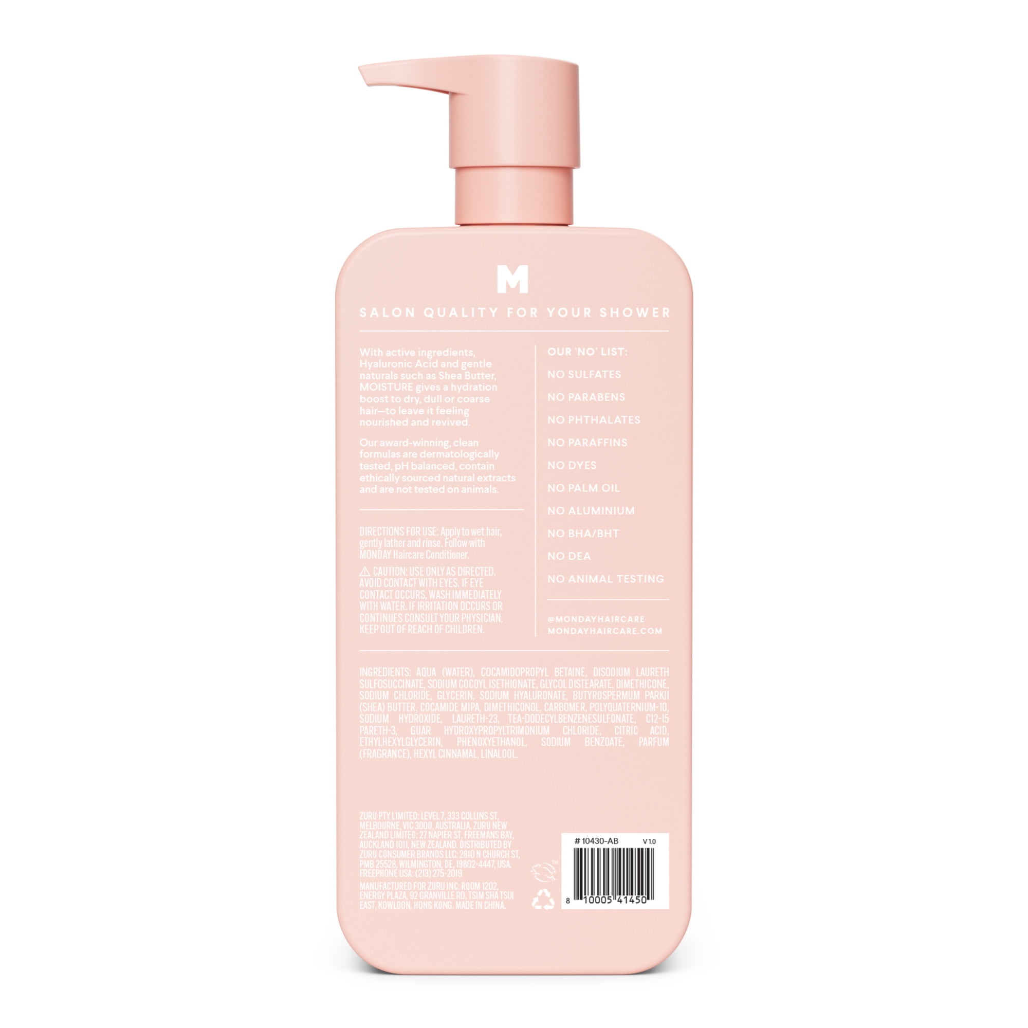 MONDAY Haircare Moisture Shampoo with Hyaluronic Acid & Shea Butter for Dry & Dull Hair 798 ml