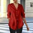 thumbnail image 6 of DecSea 3/4 Sleeve Button Down Shirts for Women Dressy Casual V Neck Solid Shirts Loose Fit Spring Tops for Women, 6 of 9