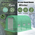 thumbnail image 2 of Gaptain Walk-in Greenhouse 12x7x7 FT Upgraded Green House with Dual Zippered Screen Doors & 6 Screen Windows Heavy Duty Plastic Plant Warm House with Reinforced Frame, 2 of 6