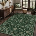 thumbnail image 4 of BERTHMEER 9'x12' Large Area Rugs for Living Room Bedroom Office Green Vintage Non Slip Washable Cirrus Floral Farmhouse Dining Room Oriental Traditional Distressed Rugs, 4 of 8
