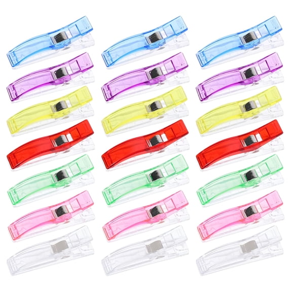 LAMIRO 21pcs Large Sewing Clips,Fabric and Quilting Clips,Multipurpose Sewing Clips,Multi-Color Plastic Clips for Fabric Binding Crafting Tools Craft Clips Sewing Supplies Quilting Accessories