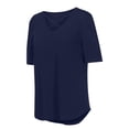 thumbnail image 7 of Women's Criss Cross V Neck Short Sleeve Tunic Summer T Shirts Tops Fashion Casual Loose Fit Tunic Tee Sexy Blouses, 7 of 7