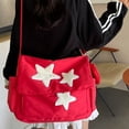 thumbnail image 3 of Lovely Satchel Bag Casual Y Versátil Pentagrama Nailon Bandolera Un Hombro Mujer S () Rojo, 3 of 9