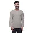 thumbnail image 1 of Atasi Traditional Short Kurta For Men Keyhole Neck Casual Cotton SlubShirt, 1 of 1