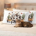 thumbnail image 3 of White Black Pumpkin Fall Outdoor Waterproof Pillow Covers, Farmhouse Plaid Botanical Cactus Decorative Rectangle Throw Pillowcase Sofa Cushion Sham for Patio/Couch/Chair, 20"x12" 2 Pack, 3 of 8