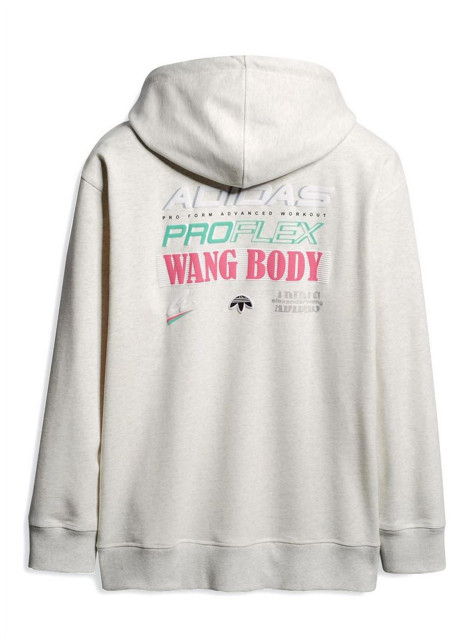 Adidas x Alexander Wang Graphic Hoodie, Medium, Heather/White/Pink
