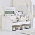 thumbnail image 4 of relayinert Makeup Organizer Open Wide Application Fluent Line Sundries Makeup Products Storage Box Desktop Pink 1Set, 4 of 6