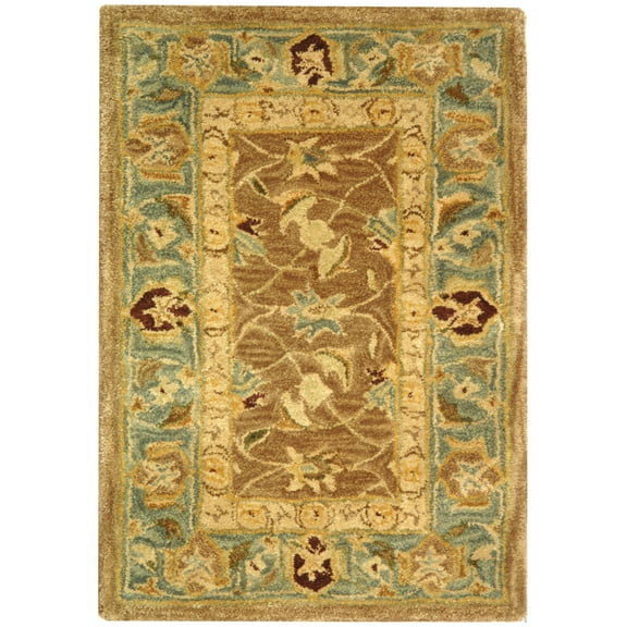 SAFAVIEH Anatolia Sophia Traditional Wool Area Rug, Brown/Blue, 2' x 3'