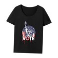 thumbnail image 3 of Camiseta para mujer, camiseta de verano suave y transpirable con cuello redondo para ir de compras, regalo para mujer Negro, 3 of 7