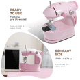 thumbnail image 4 of Virtu 122 PC Mini Portable Sewing Machine for Beginner, Kids Sewing Machine and Adults with Craft Supplies, Pink, 4 of 6