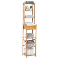 thumbnail image 6 of XKHZJL 7-Tier Bamboo Bookshelves and Bookcases, Book Shelf Organizer Rack, Freestanding Storage Shelving Unit for Living Room, Kitchen, Bathroom, Office, 6 of 9