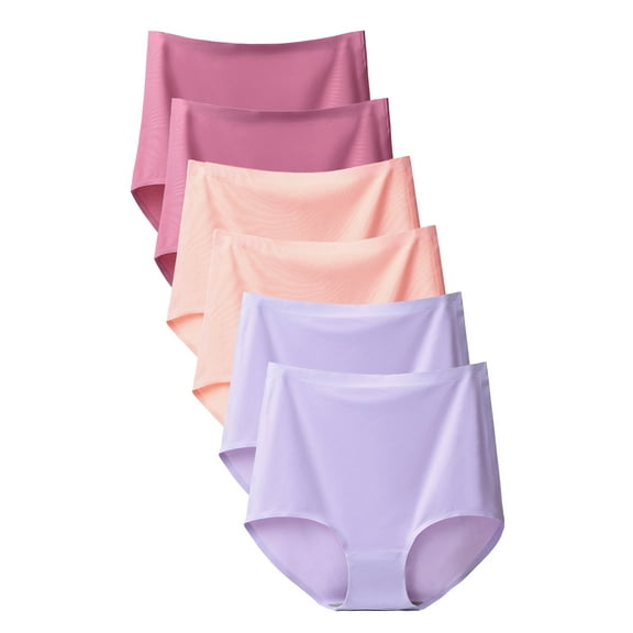 Buankoxy 6 Pack Seamless Underwear for Women High Waisted Panties Ladies Briefs, Size 5